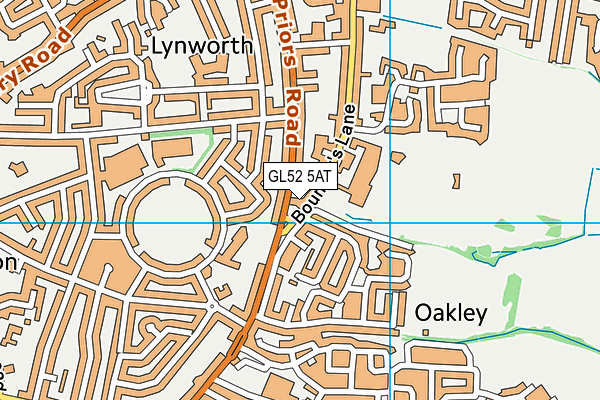 GL52 5AT map - OS VectorMap District (Ordnance Survey)