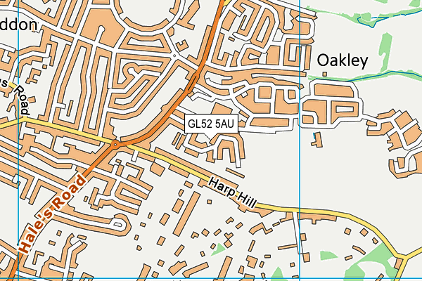 GL52 5AU map - OS VectorMap District (Ordnance Survey)