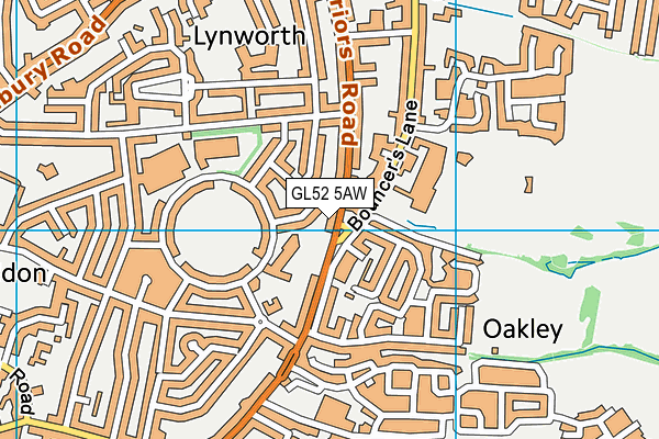 GL52 5AW map - OS VectorMap District (Ordnance Survey)