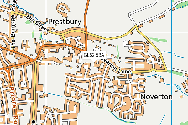 GL52 5BA map - OS VectorMap District (Ordnance Survey)