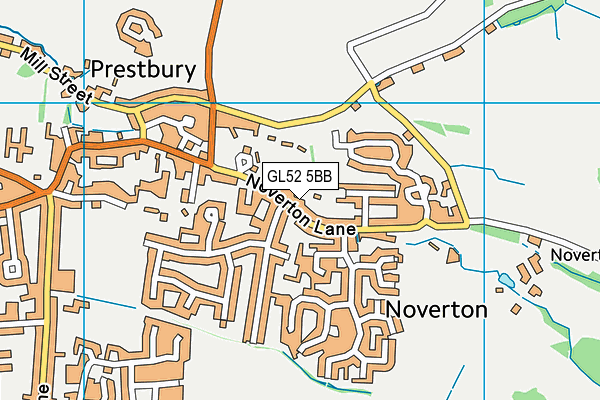 GL52 5BB map - OS VectorMap District (Ordnance Survey)