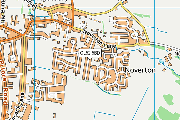 GL52 5BD map - OS VectorMap District (Ordnance Survey)