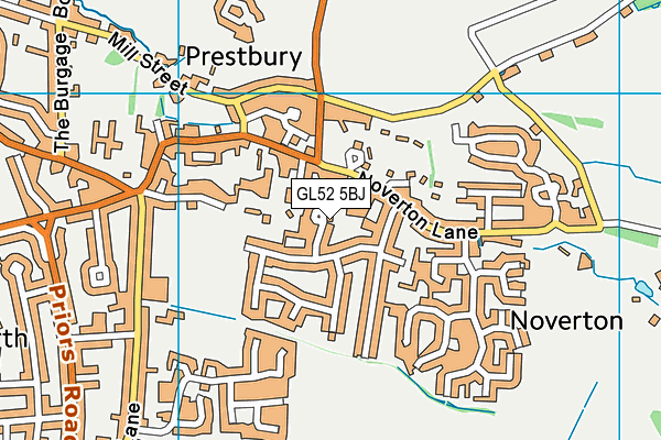 GL52 5BJ map - OS VectorMap District (Ordnance Survey)