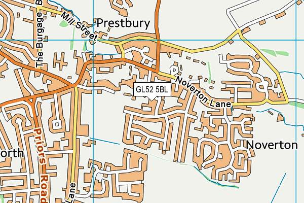 GL52 5BL map - OS VectorMap District (Ordnance Survey)