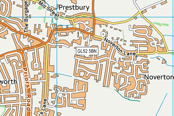 GL52 5BN map - OS VectorMap District (Ordnance Survey)