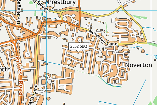 GL52 5BQ map - OS VectorMap District (Ordnance Survey)