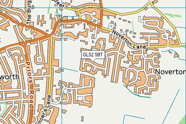 GL52 5BT map - OS VectorMap District (Ordnance Survey)