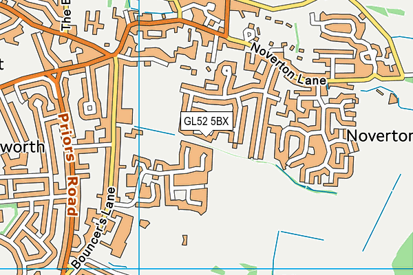 GL52 5BX map - OS VectorMap District (Ordnance Survey)