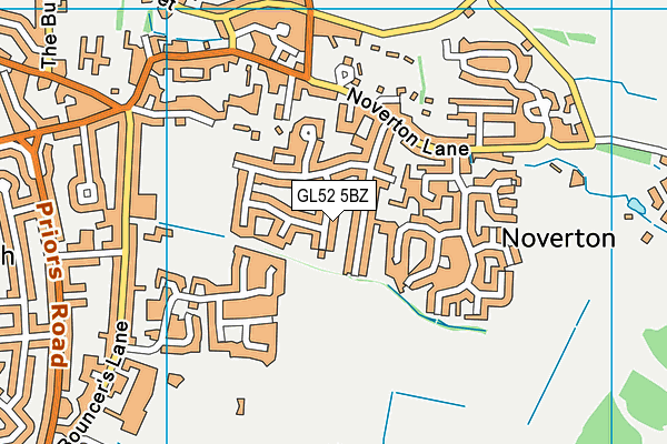 GL52 5BZ map - OS VectorMap District (Ordnance Survey)