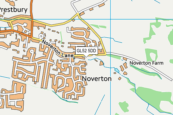 GL52 5DD map - OS VectorMap District (Ordnance Survey)