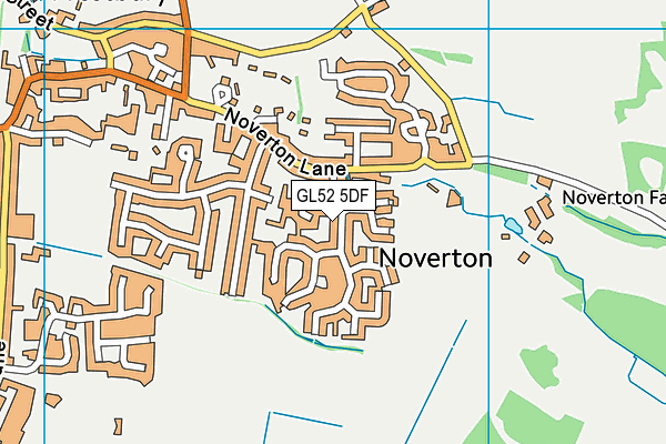 GL52 5DF map - OS VectorMap District (Ordnance Survey)