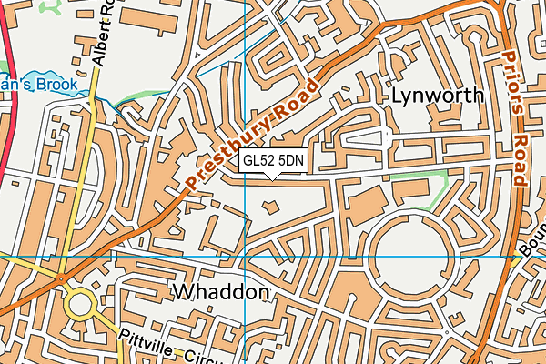 GL52 5DN map - OS VectorMap District (Ordnance Survey)