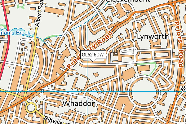 GL52 5DW map - OS VectorMap District (Ordnance Survey)