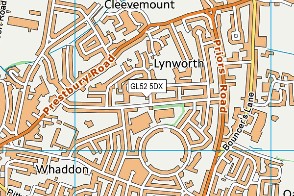 GL52 5DX map - OS VectorMap District (Ordnance Survey)