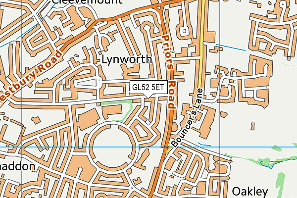 GL52 5ET map - OS VectorMap District (Ordnance Survey)