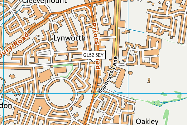 GL52 5EY map - OS VectorMap District (Ordnance Survey)