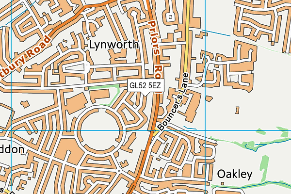 GL52 5EZ map - OS VectorMap District (Ordnance Survey)