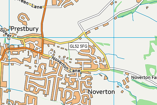 GL52 5FG map - OS VectorMap District (Ordnance Survey)