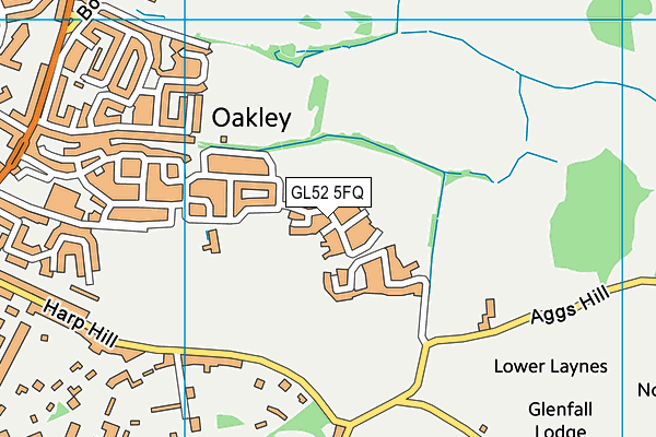 GL52 5FQ map - OS VectorMap District (Ordnance Survey)