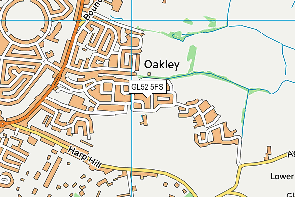 GL52 5FS map - OS VectorMap District (Ordnance Survey)