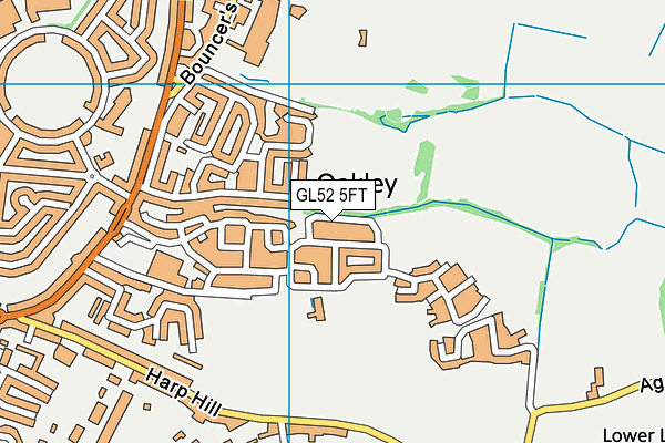 GL52 5FT map - OS VectorMap District (Ordnance Survey)