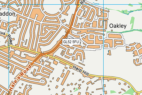 GL52 5FU map - OS VectorMap District (Ordnance Survey)