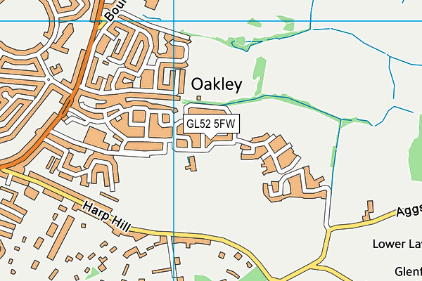 GL52 5FW map - OS VectorMap District (Ordnance Survey)