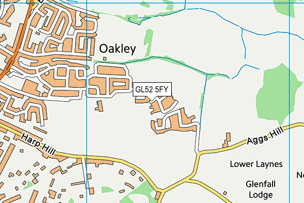 GL52 5FY map - OS VectorMap District (Ordnance Survey)