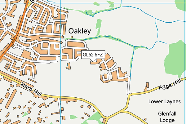 GL52 5FZ map - OS VectorMap District (Ordnance Survey)