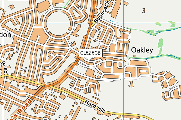 GL52 5GB map - OS VectorMap District (Ordnance Survey)