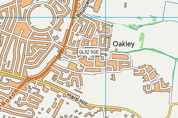 GL52 5GE map - OS VectorMap District (Ordnance Survey)
