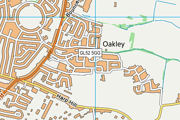 GL52 5GG map - OS VectorMap District (Ordnance Survey)