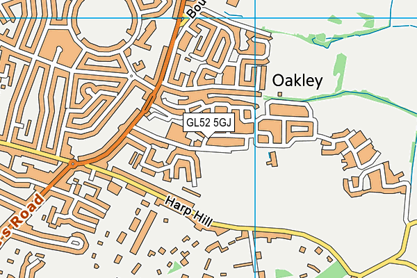 GL52 5GJ map - OS VectorMap District (Ordnance Survey)