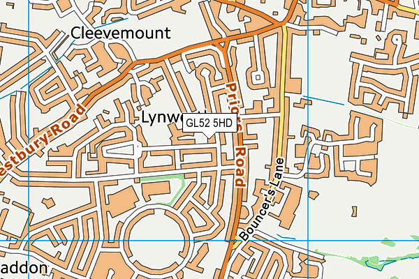 Oakwood Primary School map (GL52 5HD) - OS VectorMap District (Ordnance Survey)