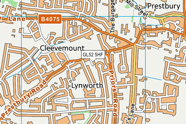 GL52 5HF map - OS VectorMap District (Ordnance Survey)