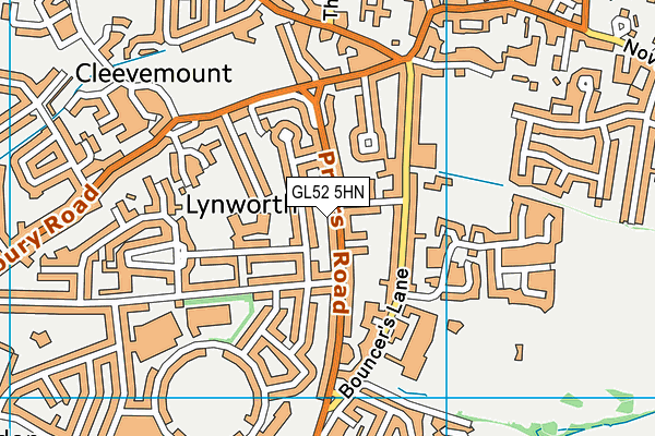 GL52 5HN map - OS VectorMap District (Ordnance Survey)