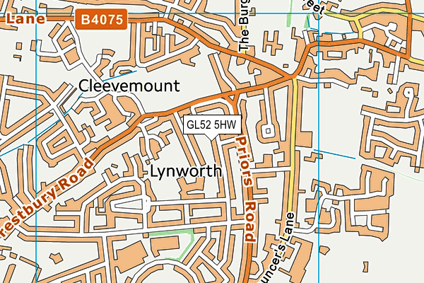 GL52 5HW map - OS VectorMap District (Ordnance Survey)