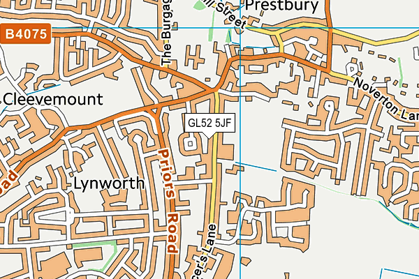 GL52 5JF map - OS VectorMap District (Ordnance Survey)