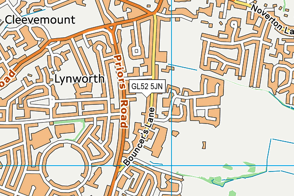 GL52 5JN map - OS VectorMap District (Ordnance Survey)