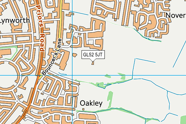 GL52 5JT map - OS VectorMap District (Ordnance Survey)