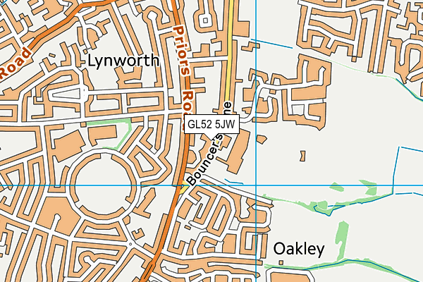 GL52 5JW map - OS VectorMap District (Ordnance Survey)