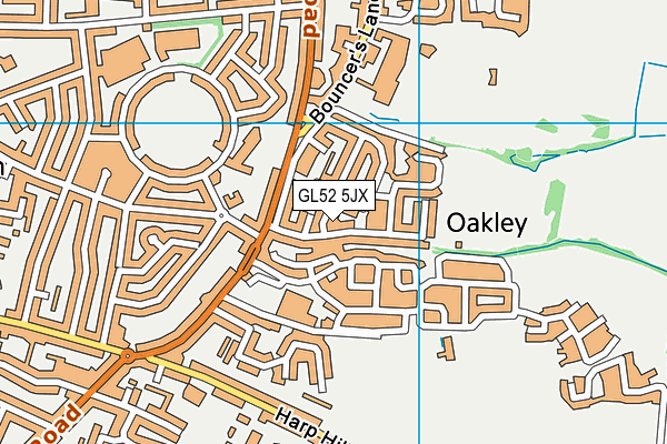 GL52 5JX map - OS VectorMap District (Ordnance Survey)