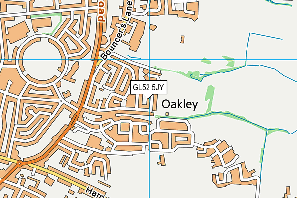 GL52 5JY map - OS VectorMap District (Ordnance Survey)