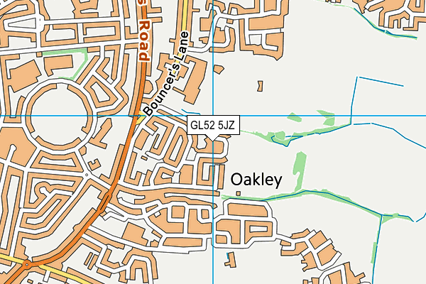 GL52 5JZ map - OS VectorMap District (Ordnance Survey)