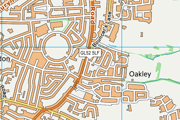 GL52 5LF map - OS VectorMap District (Ordnance Survey)