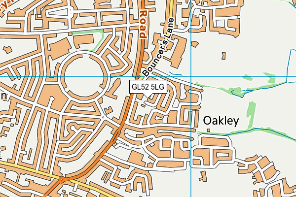 GL52 5LG map - OS VectorMap District (Ordnance Survey)