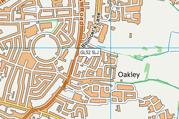 GL52 5LJ map - OS VectorMap District (Ordnance Survey)