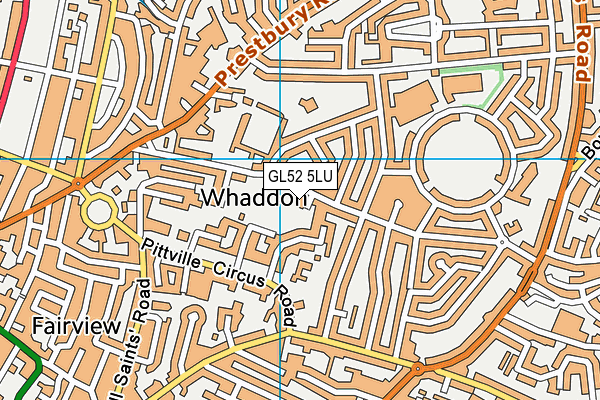 GL52 5LU map - OS VectorMap District (Ordnance Survey)