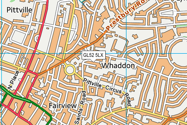 GL52 5LX map - OS VectorMap District (Ordnance Survey)