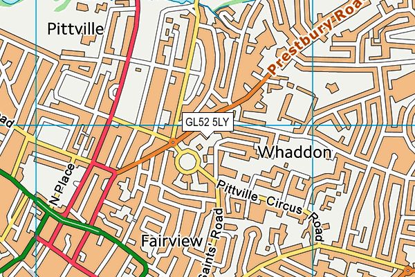 GL52 5LY map - OS VectorMap District (Ordnance Survey)